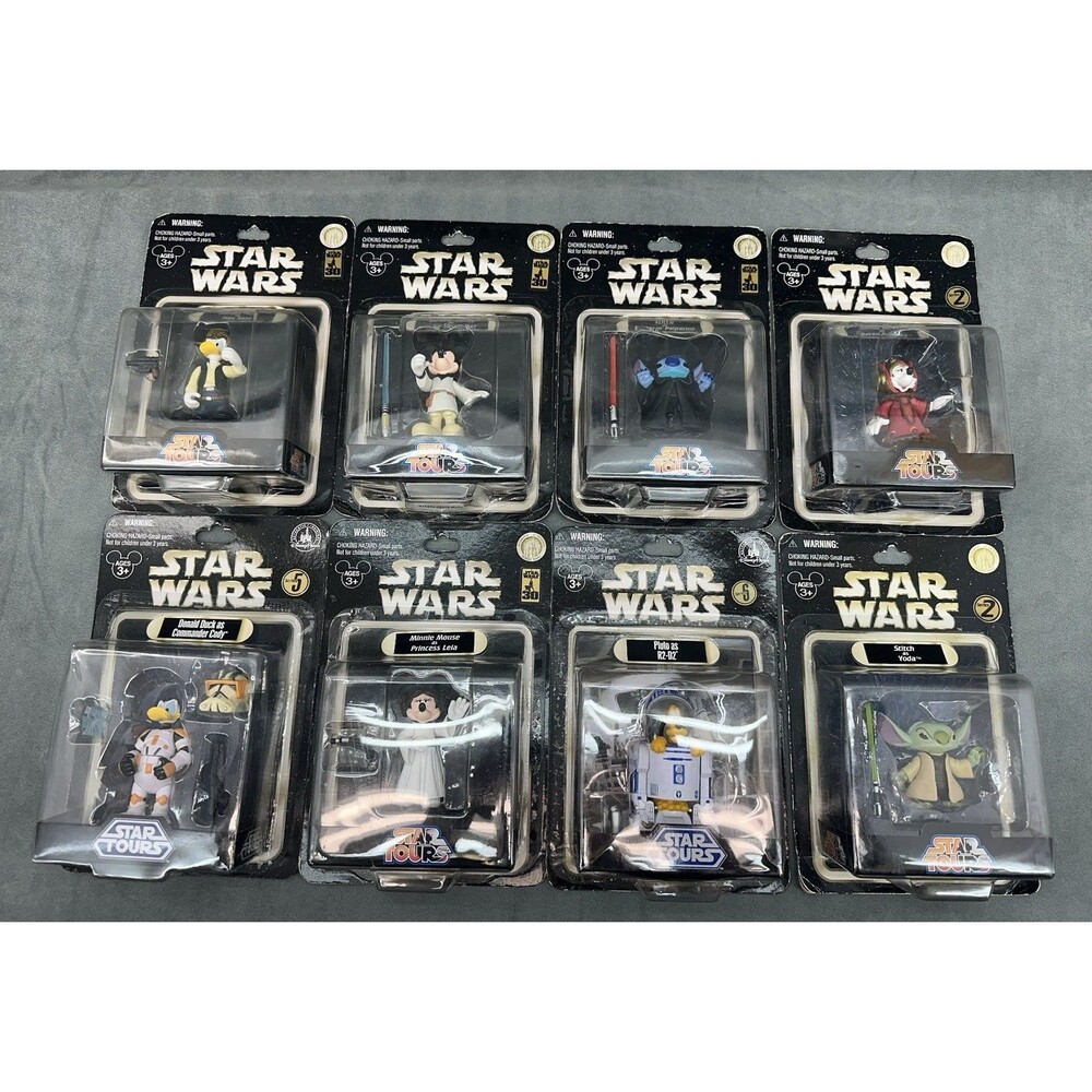 Star Wars Tours Figures Disney Parks Series 2007 Stitch Pluto R2D2 Yoda Leia Han